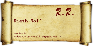 Rieth Rolf névjegykártya